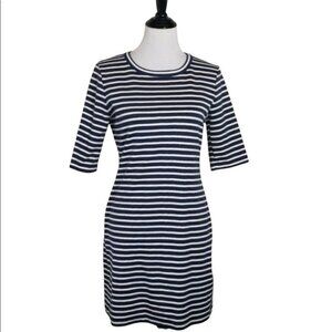 Joe Fresh M blue/white striped stretch dress